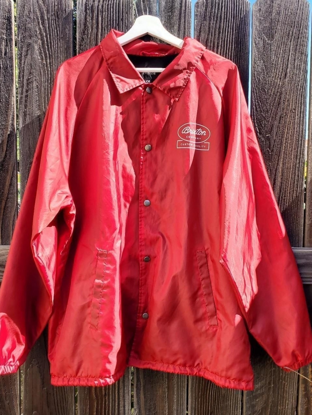 Brixton Red Windbreaker Jacket with Back Logo